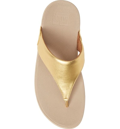 Shop Fitflop Lulu Flip Flop In Artisan Gold Leather