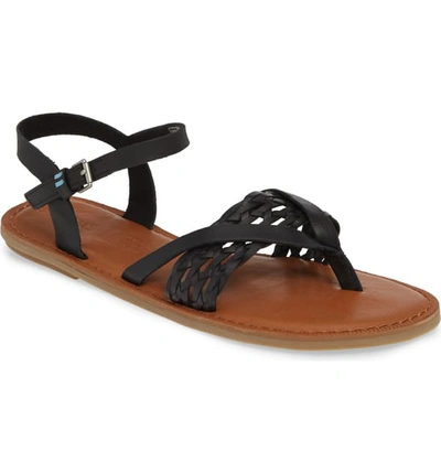 Shop Toms Lexie Sandal In Black Braid Leather