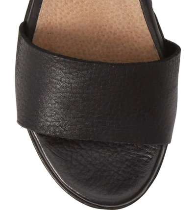 Shop Seychelles Monogram Platform Ankle Strap Sandal In Black Leather