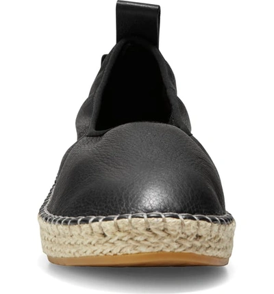 Shop Cole Haan Cloudfeel Espadrille In Black Leather/ Natural Fabric