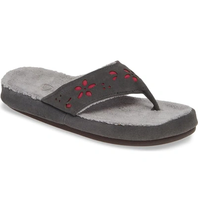 Shop Acorn Flora Spa Flip Flop In Ash Flora Suede