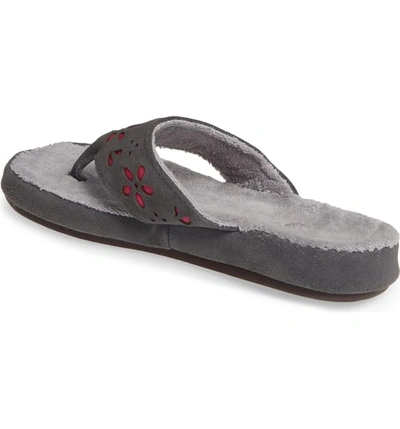 Shop Acorn Flora Spa Flip Flop In Ash Flora Suede