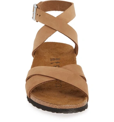 Shop Birkenstock Lola Wedge Sandal In Sand Nubuck