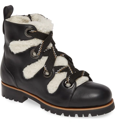 Shop Jimmy Choo Bei Hiking Boot With Genuine Shearling Lining In Black