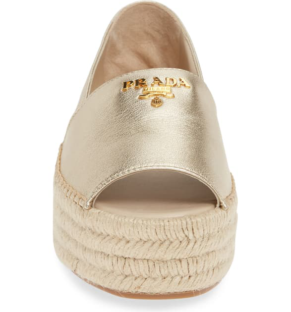 prada peep toe platform espadrille