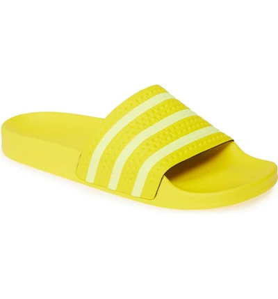 Shop Adidas Originals 'adilette' Slide Sandal In Yellow/ Semi Frozen Yellow