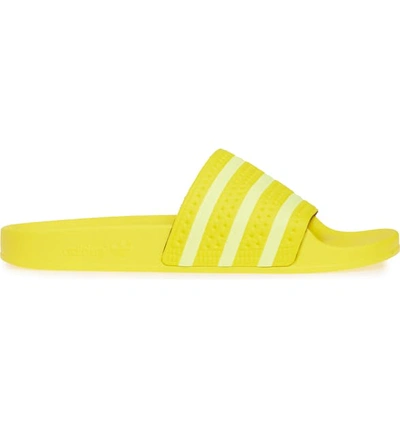 Shop Adidas Originals 'adilette' Slide Sandal In Yellow/ Semi Frozen Yellow