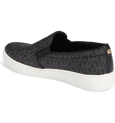 Shop Michael Michael Kors Keaton Slip-on Sneaker In Black Canvas