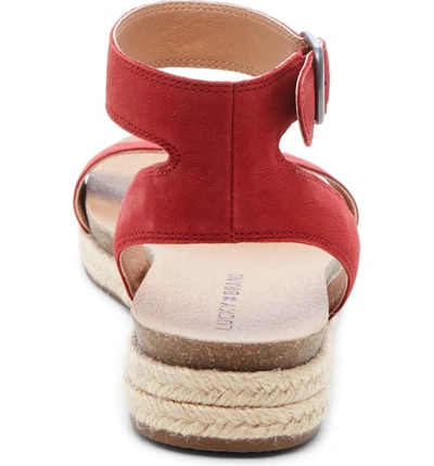 Shop Lucky Brand Garston Espadrille Sandal In Garnet Leather
