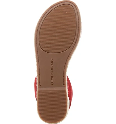 Shop Lucky Brand Garston Espadrille Sandal In Garnet Leather