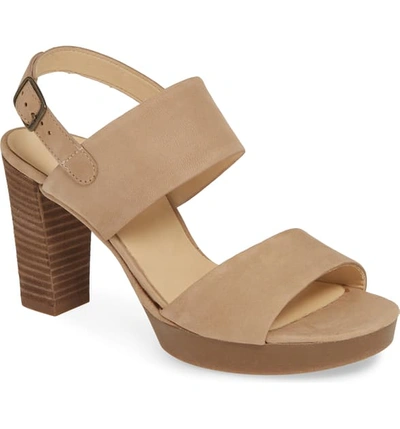 Shop Paul Green Amanda Slingback Platform Sandal In Sisal Softnubuk