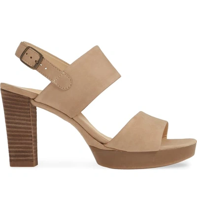 Shop Paul Green Amanda Slingback Platform Sandal In Sisal Softnubuk