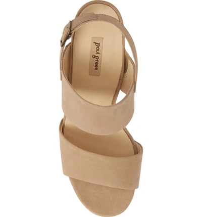 Shop Paul Green Amanda Slingback Platform Sandal In Sisal Softnubuk