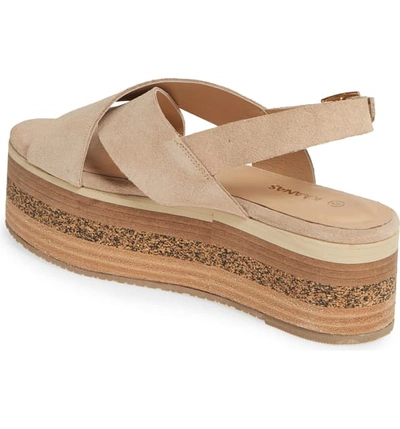 Shop Kaanas Bondi Platform Slingback Sandal In Oatmeal