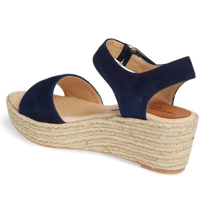 Shop Patricia Green Corie Espadrille Wedge Sandal In Navy Leather