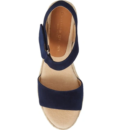 Shop Patricia Green Corie Espadrille Wedge Sandal In Navy Leather