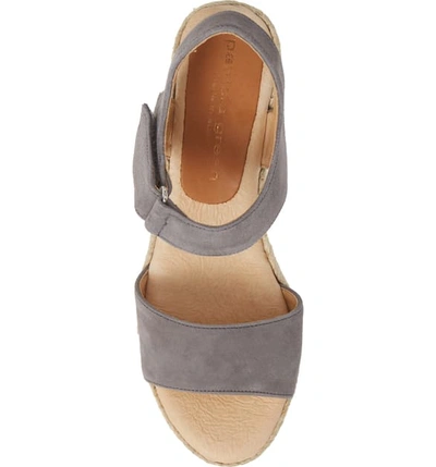 Shop Patricia Green Corie Espadrille Wedge Sandal In Charcoal Lamb Suede