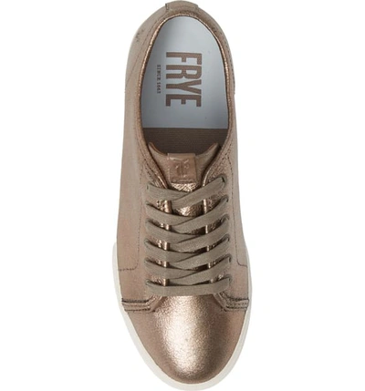 Shop Frye Maya Low Top Sneaker In Golden Silver