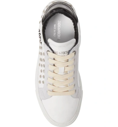 Shop Zadig & Voltaire Zv1747 Heart Stud Sneaker In Blanc