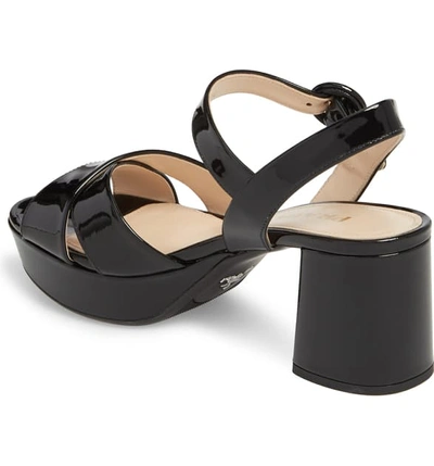 Shop Prada Platform Sandal In Black Patent