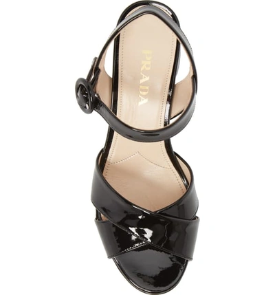 Shop Prada Platform Sandal In Black Patent