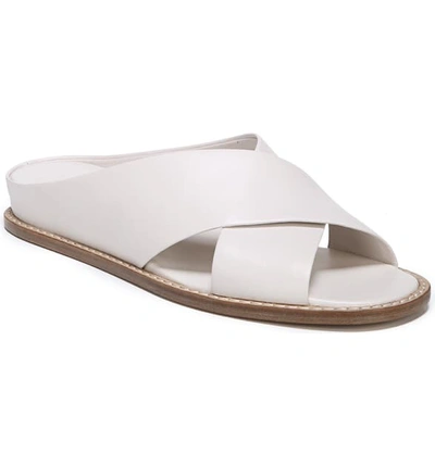 Shop Vince Fairley Cross Strap Sandal In Off White Leather