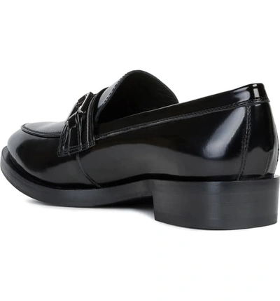 Shop Geox Brogue Loafer In Black Nappa Leather