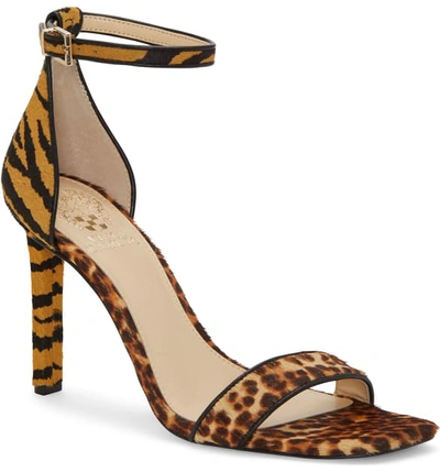 Shop Vince Camuto Lauralie Ankle Strap Sandal In Natural Calf Hair