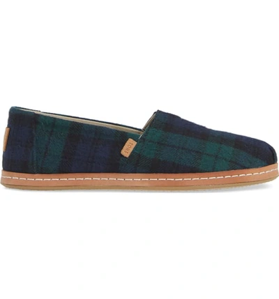 Shop Toms Alpargata Slip-on In Spruce Plaid Fabric