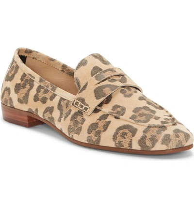 Shop Vince Camuto Macinda Penny Loafer In Natural Leopard Haircalf