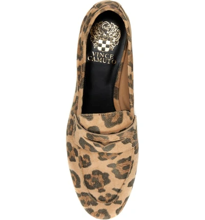 Shop Vince Camuto Macinda Penny Loafer In Natural Leopard Haircalf