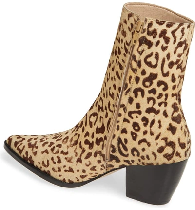 Shop Matisse Caty Western Pointy Toe Bootie In Leopard Print Calf Hair