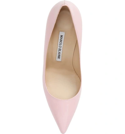 Shop Manolo Blahnik Bb Pump In Light Pink Patent