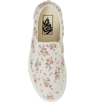 Shop Vans Classic Slip-on Sneaker In Vintage Floral/ Marshmallow