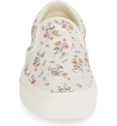 Shop Vans Classic Slip-on Sneaker In Vintage Floral/ Marshmallow