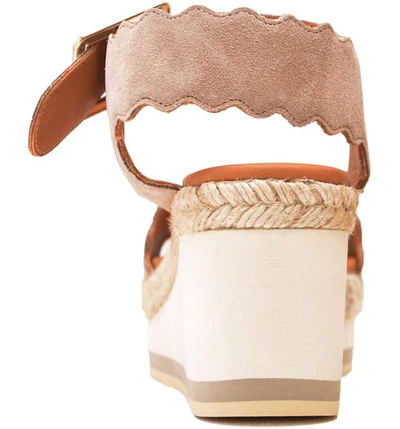 Shop Andre Assous Carla Espadrille Wedge Platform Sandal In Ivory Suede