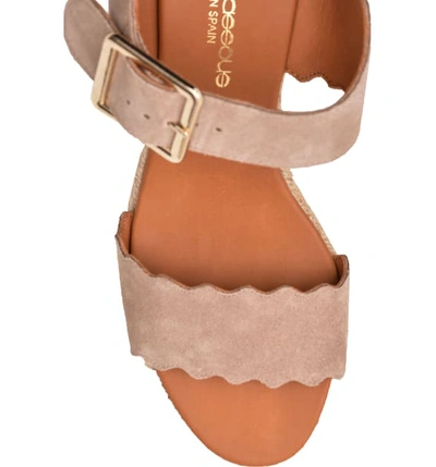 Shop Andre Assous Carla Espadrille Wedge Platform Sandal In Ivory Suede
