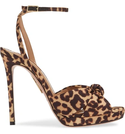 Shop Aquazzura Chance Platform Sandal In Jaguar Print