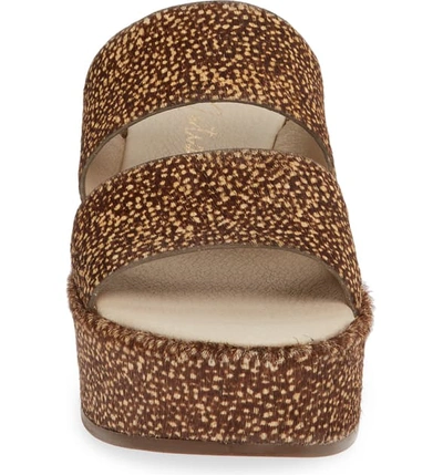 Shop Matisse Struttin' Platform Wedge Genuine Calf Hair Slide Sandal In Natural Spot Calf Hair