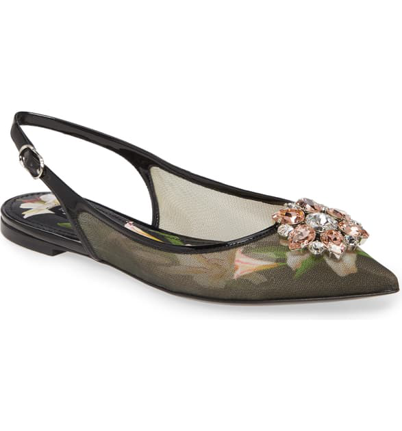 womens black slingback flats