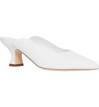 Shop Burberry Holme Pointy Toe Mule In Optic White