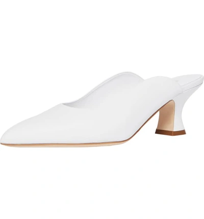 Shop Burberry Holme Pointy Toe Mule In Optic White