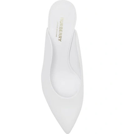 Shop Burberry Holme Pointy Toe Mule In Optic White