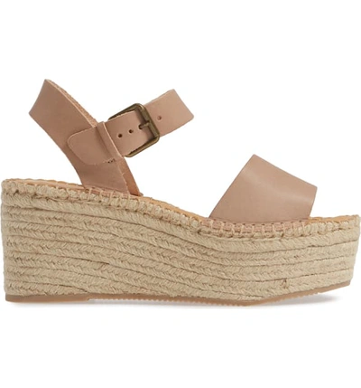 Shop Soludos Minorca Platform Wedge Sandal In Dove Gray Leather