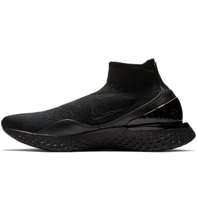 Shop Nike Rise React Flyknit Sneaker In Black/ Black/ White