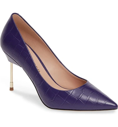 Shop Kurt Geiger Britton 90 Pump In Purple Leather