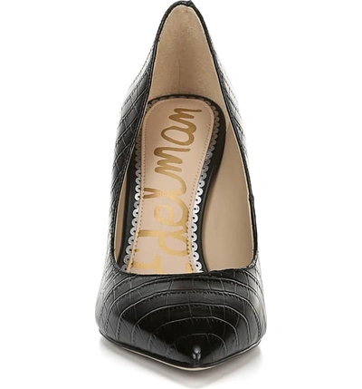 Shop Sam Edelman Hazel Pointy Toe Pump In Black/ Black Leather