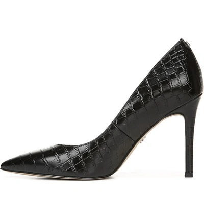 Shop Sam Edelman Hazel Pointy Toe Pump In Black/ Black Leather