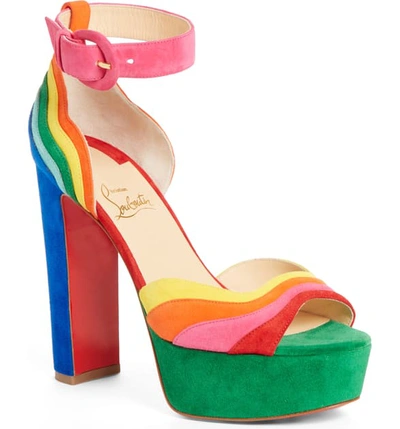 Shop Christian Louboutin Degratissimo Rainbow Platform Sandal