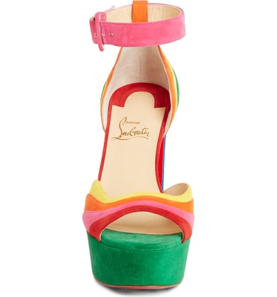Shop Christian Louboutin Degratissimo Rainbow Platform Sandal